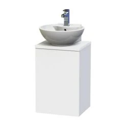 Miller New York Wall Hung Countertop Basin Unit - White - 400mm with Basin | Modern Bathroom Vanity