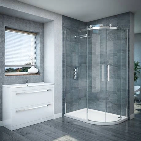 Nova 1000mm Modern High Gloss White Vanity Sink With Cabinet - Freestanding Bathroom Unit 2 Nova 1000mm Modern High Gloss White Vanity Sink With Cabinet - Freestanding Bathroom Unit - Image 2