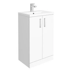 Vanity Units Shop 44 Pallas 500 Modern Gloss White Floor Standing Vanity Unit