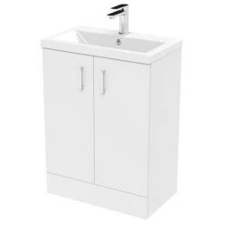 Pallas 600 Modern Gloss White Floor Standing Vanity Unit - Freestanding Vanity Units by Nuie -Vanity Units Shop PAL027E d3 460