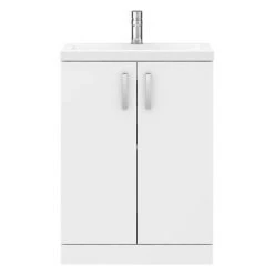 Pallas 600 Modern Gloss White Floor Standing Vanity Unit - Freestanding Vanity Units by Nuie -Vanity Units Shop PAL027E nw d4 460
