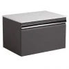 Roper Rhodes Pursuit Wall Hung Countertop Vanity Unit - Charcoal Elm - 600mm Solid Worktop