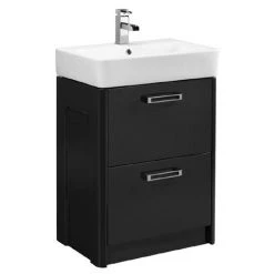 Tavistock Q60 575mm Freestanding Unit & Basin - Graphite | Modern Bathroom Vanity