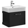 Tavistock Q60 575mm Wall Mounted Unit & Basin - Graphite | Modern Wall Hung Vanity