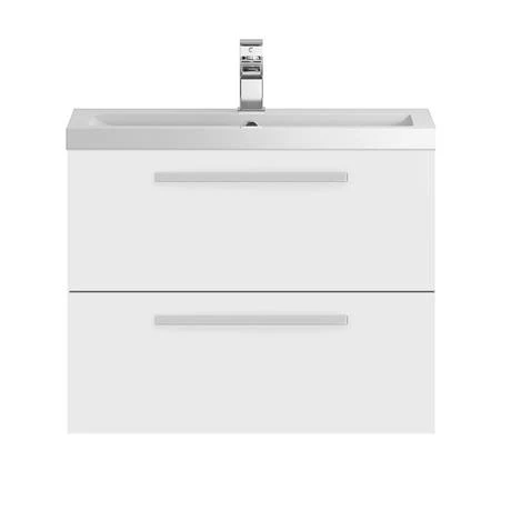 Hudson Reed 720mm Gloss White Wall Hung Modular Basin Vanity Unit | Modern Bathroom Storage 2 Hudson Reed 720mm Gloss White Wall Hung Modular Basin Vanity Unit | Modern Bathroom Storage - Image 2