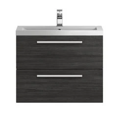 Hudson Reed 720mm Black Woodgrain Modular Basin Vanity Unit - Wall Hung Bathroom Furniture -Vanity Units Shop QUA007 d2 460