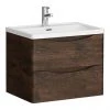 Monza Chestnut 600mm Wide Wall Mounted Vanity Unit - Modern Bathroom Storage Solution
