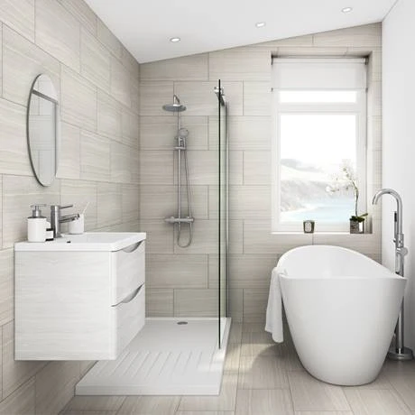 Monza White Ash 600mm Wall Mounted Vanity Unit | Modern Bathroom Storage Solution 5 Monza White Ash 600mm Wall Mounted Vanity Unit | Modern Bathroom Storage Solution - Image 5