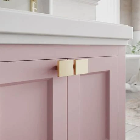 Burlington Riviera Matt Pink 580mm Vanity Unit with Square Basin | Freestanding Bathroom Furniture 3 Burlington Riviera Matt Pink 580mm Vanity Unit with Square Basin | Freestanding Bathroom Furniture - Image 3