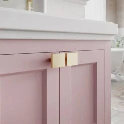Burlington Riviera Matt Pink 650mm Freestanding Vanity Unit with Square Basin -Vanity Units Shop Riviera Pink 2 460