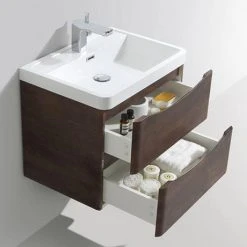 Monza Chestnut 600mm Wide Wall Mounted Vanity Unit - Modern Bathroom Storage Solution -Vanity Units Shop Ronda Chestnut 600mm Wide Wall Mounted Vanity Unit d2 460