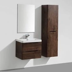 Monza Chestnut 600mm Wide Wall Mounted Vanity Unit - Modern Bathroom Storage Solution -Vanity Units Shop Ronda Chestnut 600mm Wide Wall Mounted Vanity Unit d3 460