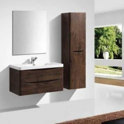 Monza Chestnut 900mm Wide Wall Mounted Vanity Unit - Premium Wall Hung Bathroom Vanity -Vanity Units Shop Ronda Chestnut 900mm Wall Mounted Vanity Unit d2 460
