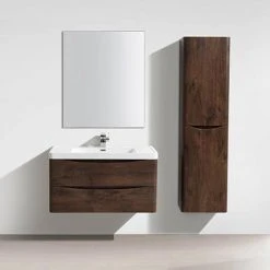 Monza Chestnut 900mm Wide Wall Mounted Vanity Unit - Premium Wall Hung Bathroom Vanity -Vanity Units Shop Ronda Chestnut 900mm Wide Wall Mounted Vanity Unit d5 460