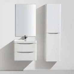 Monza White Ash 600mm Wall Mounted Vanity Unit | Modern Bathroom Storage Solution 8 Monza White Ash 600mm Wall Mounted Vanity Unit | Modern Bathroom Storage Solution -Vanity Units Shop Ronda White Ash 600mm Wide Wall Mounted Vanity Unit detail3 460