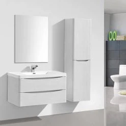 Monza White Ash 900mm Wall Mounted Vanity Unit | Modern Wall Hung Bathroom Storage 10 Monza White Ash 900mm Wall Mounted Vanity Unit | Modern Wall Hung Bathroom Storage -Vanity Units Shop Ronda White Ash 900mm Wall Mounted Vanity Unit d2 460