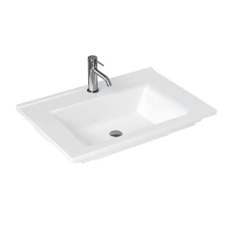 Britton Shoreditch 650mm Wall-Hung Vanity Unit with Single Drawer & Chrome Handle - Matt Blue 2 Britton Shoreditch 650mm Wall-Hung Vanity Unit with Single Drawer & Chrome Handle - Matt Blue - Image 2