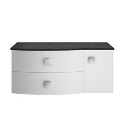 Hudson Reed Sarenna Wall Hung Countertop Vanity Unit - 1000mm, Moon White with Black Marble Top