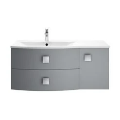 Hudson Reed Sarenna 1000mm Wall Hung Cabinet & Basin - Dove Grey | Modern Wall Hung Vanity Unit