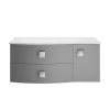 Hudson Reed Sarenna Wall Hung Countertop Vanity Unit - Dove Grey - 1000mm with White Marble Top