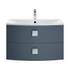 Hudson Reed Sarenna 700mm Wall Hung Cabinet & Basin - Mineral Blue | Modern Bathroom Vanity Unit