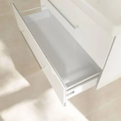 Villeroy & Boch Avento Crystal White 1000mm Wall Hung 2-Drawer Double Vanity Unit - Modern Bathroom Storage Solution -Vanity Units Shop SAVE01B401 D5 460