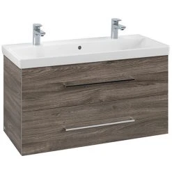 Villeroy & Boch Avento Stone Oak 1000mm Wall Hung 2-Drawer Double Vanity Unit - Premium Bathroom Storage