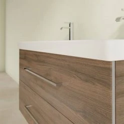 Villeroy & Boch Avento Arizona Oak 1000mm Wall Hung 2-Drawer Double Vanity Unit - Elegant Bathroom Storage Solution -Vanity Units Shop SAVE01VH01 D4 460