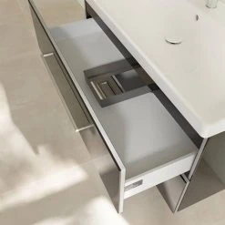 Villeroy & Boch Avento Crystal Black 1000mm Wall Hung 2-Drawer Vanity Unit - Modern Bathroom Furniture -Vanity Units Shop SAVE03B301 D6 460