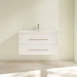 Villeroy & Boch Avento Wall Hung Vanity Unit 1000mm - Crystal White - SAVE03B401 | Modern Bathroom Storage -Vanity Units Shop SAVE03B401 D2 460