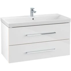 Villeroy & Boch Avento Wall Hung Vanity Unit 1000mm - Crystal White - SAVE03B401 | Modern Bathroom Storage