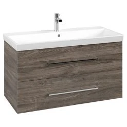 Villeroy & Boch Avento Stone Oak 1000mm Wall Hung 2-Drawer Vanity Unit | Elegant Bathroom Storage Solution