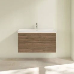 Villeroy & Boch Avento Arizona Oak 1000mm Wall Hung 2-Drawer Vanity Unit | Modern Bathroom Storage -Vanity Units Shop SAVE03VH01 D2 460