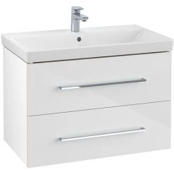 Villeroy & Boch Avento Wall Hung Vanity Unit 800mm - Crystal White | Modern Bathroom Design