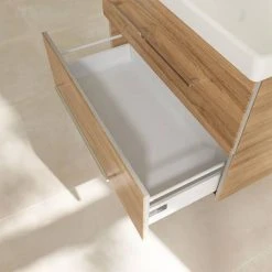 Villeroy & Boch Avento Oak Kansas 800mm Wall Hung 2-Drawer Vanity Unit - Stylish Bathroom Storage Solution -Vanity Units Shop SAVE05RH01 D5 460