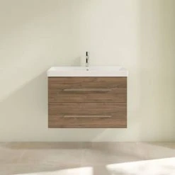 Villeroy & Boch Avento Arizona Oak 800mm Wall Hung 2-Drawer Vanity Unit - Premium Bathroom Furniture -Vanity Units Shop SAVE05VH01 D2 460
