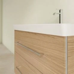 Villeroy & Boch Avento Nordic Oak 800mm Wall Hung 2-Drawer Vanity Unit - Modern Bathroom Storage Solution -Vanity Units Shop SAVE05VJ01 D4 460