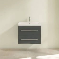 Villeroy & Boch Avento Crystal Grey 650mm Wall Hung 2-Drawer Vanity Unit - Modern Bathroom Storage 8 Villeroy & Boch Avento Crystal Grey 650mm Wall Hung 2-Drawer Vanity Unit - Modern Bathroom Storage -Vanity Units Shop SAVE07B101 D2 460