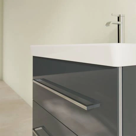 Villeroy & Boch Avento Crystal Grey 650mm Wall Hung 2-Drawer Vanity Unit - Modern Bathroom Storage 5 Villeroy & Boch Avento Crystal Grey 650mm Wall Hung 2-Drawer Vanity Unit - Modern Bathroom Storage - Image 5