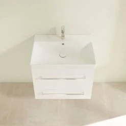 Villeroy & Boch Avento Wall Hung Vanity Unit 630mm - Crystal White - SAVE07B401 | Modern Bathroom Furniture -Vanity Units Shop SAVE07B401 D3 460