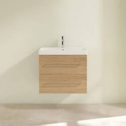 Villeroy & Boch Avento Nordic Oak 650mm Wall Hung 2-Drawer Vanity Unit - Modern Bathroom Furniture -Vanity Units Shop SAVE07VJ01 D2 460