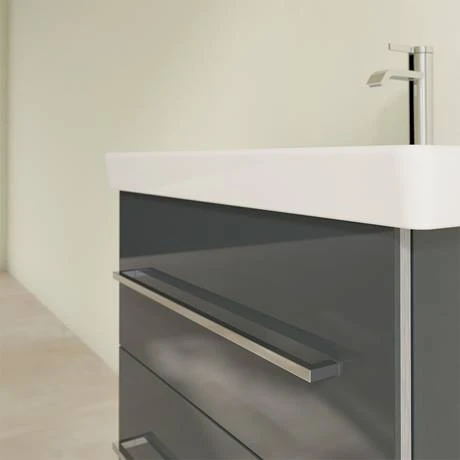 Villeroy & Boch Avento Crystal Grey 600mm Wall Hung 2-Drawer Vanity Unit - Modern Bathroom Storage 5 Villeroy & Boch Avento Crystal Grey 600mm Wall Hung 2-Drawer Vanity Unit - Modern Bathroom Storage - Image 5