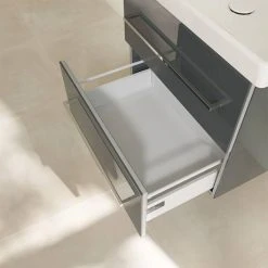 Villeroy & Boch Avento Crystal Grey 600mm Wall Hung 2-Drawer Vanity Unit - Modern Bathroom Storage 11 Villeroy & Boch Avento Crystal Grey 600mm Wall Hung 2-Drawer Vanity Unit - Modern Bathroom Storage -Vanity Units Shop SAVE09B101 D5 460