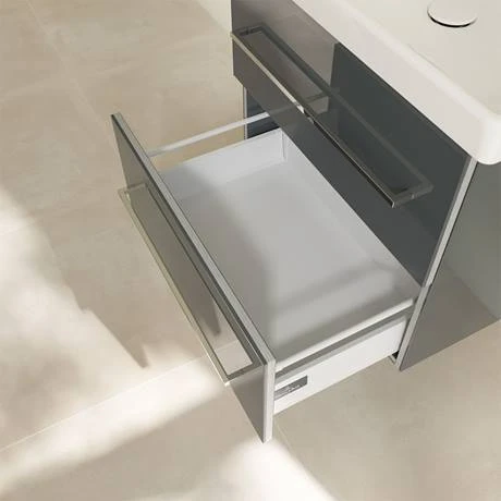 Villeroy & Boch Avento Crystal Grey 600mm Wall Hung 2-Drawer Vanity Unit - Modern Bathroom Storage 6 Villeroy & Boch Avento Crystal Grey 600mm Wall Hung 2-Drawer Vanity Unit - Modern Bathroom Storage - Image 6