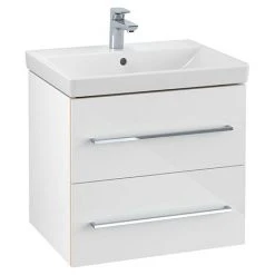Villeroy & Boch Avento Wall Hung Vanity Unit 580mm - Crystal White | Modern Bathroom Furniture