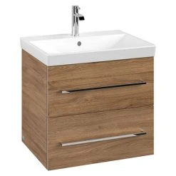 Villeroy & Boch Avento Oak Kansas 600mm Wall Hung 2-Drawer Vanity Unit - Premium Bathroom Furniture