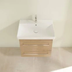 Villeroy & Boch Avento Nordic Oak 600mm Wall Hung 2-Drawer Vanity Unit - Stylish Bathroom Storage Solution -Vanity Units Shop SAVE09VJ01 D3 460