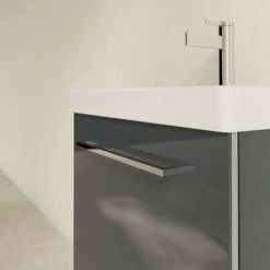 Villeroy & Boch Avento Crystal Grey 550mm Wall Hung 1-Door Vanity Unit - Premium Bathroom Design -Vanity Units Shop SAVE11B101 D4 460