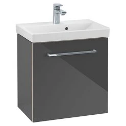Villeroy & Boch Avento Crystal Grey 550mm Wall Hung 1-Door Vanity Unit - Premium Bathroom Design