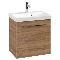 Villeroy & Boch Avento Oak Kansas 550mm Wall Hung 1-Door Vanity Unit - Premium Bathroom Storage Solution